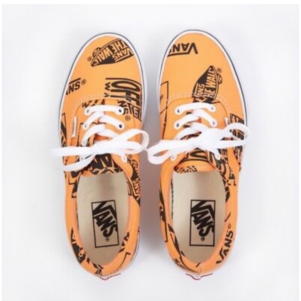 Vans Era Logo Tangerine & Black Skates Shoes - Picture 3 of 8